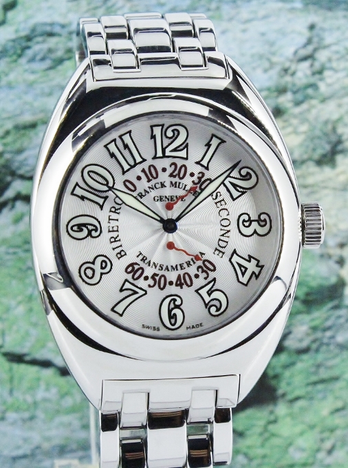 (image for) FRANCK MULLER STAINLESS STEEL DOUBLE RETROGRADE TRANSAMERICA REF 2000 SR